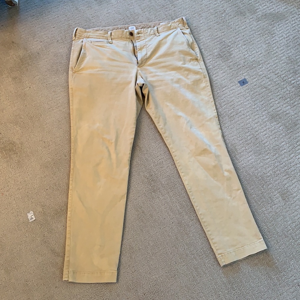 Wheat 36x32 Gap Vintage Wash Slim Khakis